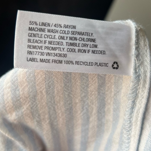 a new day White and blue Ruffle Sleeve Blouse - L - Picture 6 of 6